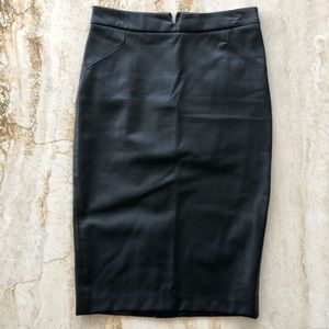 ZARA Vegan Leather Pencil Midi Skirt - Medium